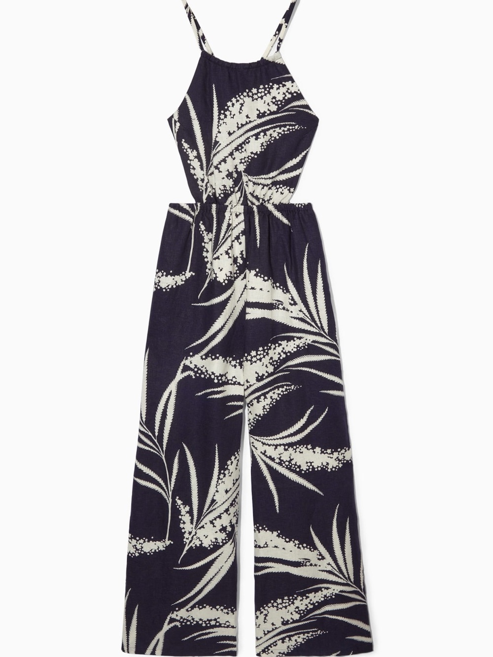 COS Blue and White Patterned Jumpsuit